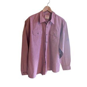 Wrangler Authentics XL Mens Shirt Pink Button-Up Chest Pockets Gorpcore Workwear